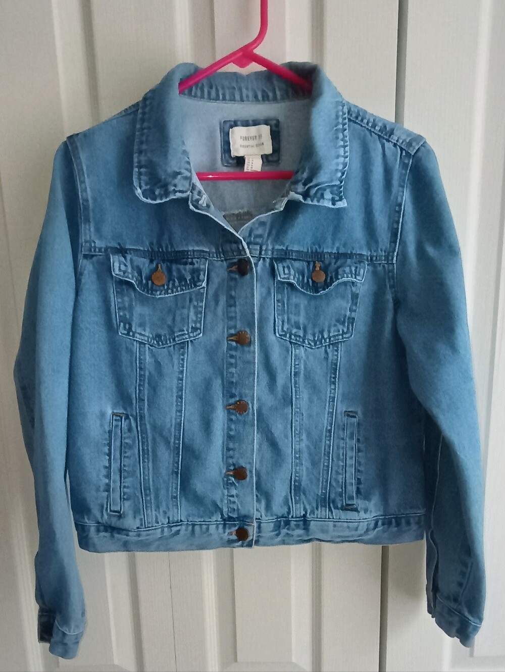 Forever 21 Medium Blue Essential Denim Jean Jacket Sz M FALL